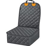 PetLux Front Seat Dog Cover, Durable, Waterproof, Scratch Proof & Nonslip Pet Seat Cover with Safety (Black with Orange(Pack of 2))