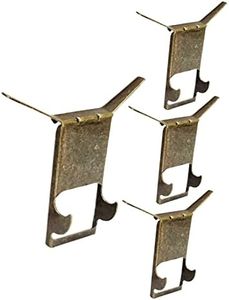 QCAA Steel Brick Hanger, in Antique Brass Color, 4 Pack, Made in Taiwan