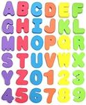 Click N’ Play 36 Piece Play Set of Bath Foam Letters & Numbers with Mesh Bag Organizer, Non Toxic & BPA Free, Colorful, Educational & Fun ABC Foam Bath & Shower Toys for Baby & Toddlers