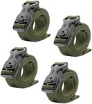 Danoib 4-Pack ALuggage Strap, Tie Down Straps, 53" Lx 1" W Lashing Straps with Quick Release Adjustable Buckles for Suitcases,Backpacking,Sleeping Bag,Travel Belt Green