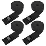 Ayaport Lashing Straps with Buckles Adjustable Cam Buckle Tie Down Cinch Strap for Car Roof Rack, Kayak, SUP, Canoe, Surfboard, Packing Black 4 Pack