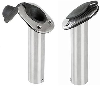 NUZAMAS 2 soportes para caña de pescar 316 de acero inoxidable de grado marino, montaje empotrado, tapa de junta de 30 grados para barco
