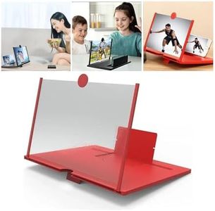 Screen Magnifier 2025 New Version, Foldable Phone Stand with Screen Magnifier, Pull-Out HD Screen Phone Projector, Cell Magnifying Holder for Watching Movies Videos Playing Games (10 inch, B-Red)
