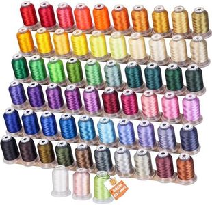 New brothreads 63 Brother Colors 100% Polyester Machine Embroidery Thread Kit 500m - Compatible for Home-Based Embroidery Sewing Machine