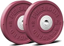 FEIERDUN 2" Color Olympic Bumper Plate Weight Plate for Strength Training - 100% Virgin Rubber (I1) 110LBS Set