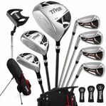 Golf Clubs Set for Men Left Hand Black 8 Pieces
