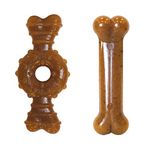 Nylabone Gentle Puppy Dog Teething Flexi Ring and Bone, Chicken Flavour, Medium, for Puppies Up to 16 kg (Twin Pack)