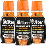 Buster Kitchen Plughole Unblocker 150g, Pack of 3 - Kitchen Drains & Sinks Unblocker, Blasts Fat & Food Debris – Fast Acting Plughole Unclogger, Clears Blockages & Slow-Draining Water