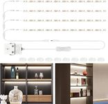 WOBANE LED Shelf Lights,Flexible LED Strip Lights with Switch,Display Lights for Cabinet,Showcase,Bookshelf,Pantry,Shelves,Cupboards,4 * 50cm 12v Strip Bars Set,120 LEDs,1200lm,6000K White