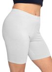 Stretch is Comfort Women's Cotton Bike Shorts Heather Gray 2X