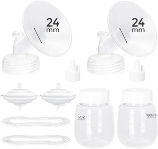 Paruu Pump Parts Compatible with Spectra S1/S2/9 Plus, Not Original Accessories, Full Set Replacements Include 24mm Flanges, Valves, Backflow Protectors (Duckbills Included), Tubings and Bottles