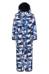 Mountain Warehouse Cloud Kids All in 1 Snowsuit - Waterproof Skisuit Blue Kids 5-6 Yrs (104-116 cm)