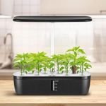 Maxkon 12 Pods Hydroponics Growing System Indoor Herb Garden Kit Plant Germination Full Spectrum with 20W LED Light Smart Planter and 4L Tank Water Pump