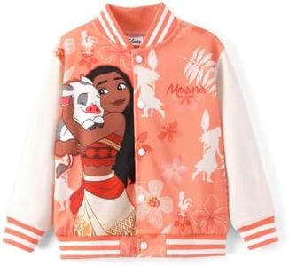 Disney Princess Moana Toddler Girl Varsity Bomber Jacket Sweatshirt 4-5T