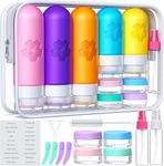20 Pack Travel Bottles for Toiletries, TSA Approved Silicone Travel Size Toiletries, Travel Essentials Leak Proof Refillable Travel Containers