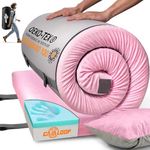 GAIALOOP Memory Foam Futon Mattress Camping Mattress Roll Up Japanese Floor Sleeping Mat Camp Cot Mattress Pad Travel Guest Adults Side Sleepers Sakura Pink