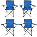 Nalu Folding Camping Chair Lightweight Foldable Portable Garden Festival or Beach Seat - Blue (4-pack)