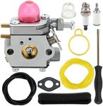 Carburetor for Troy-Bilt TB80EC TB32EC YM21CS TB21EC TB22EC TB2040XP TB22 2 Cycle String Trimmer Gas Craftsman Weed Eater Whacker 27CC Replaces # WT-973 MTD 753-06190 with Tool Fuel Line Filter