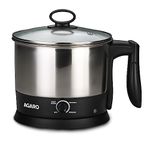 AGARO Esteem Electric Multi Kettle 1.2 Litre 600 Watts with Stainless Steel Body, Egg Rack, Grill Rack, 3 Heating Modes & Rapid Boil Technology, boiling Water and milk, Tea, Coffee, Oats, Noodle, Soup