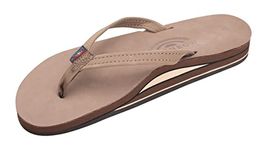 Rainbow Sandals Women's Premier Leather Double Stack Narrow Strap Dark Brown X-Large