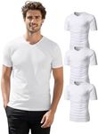 H2H Slim fit Shirts for Men Lightweight v Neck Pack of 3 White US L/Asia XL (CMTTS0197)