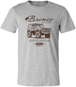 Wild Bobby Ford Bronco Wild Untamed 1966 Classic Retro Cars and Trucks Mens Graphic T-Shirts USA Motors Tee Graphic Printed T Shirts for Men, Heather Grey, 5X-Large