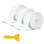 White Caulk Tape, 3 Rolls Caulk Strip Waterproof Self Adhesive, Caulking Sealing Tape for Kitchen Countertop, Sink, Bathroom, Toilet,Bathtub Floor Wall Edge Protector(1.5" x 10.5Ft)