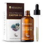 PraNaturals Pure Cold-Pressed Castor Oil 100ml — Hexane-Free Hair Growth Oil for Eyelashes, Eyebrows & Skin — Rich in Ricinoleic Acid — Vegan & Cruelty-Free Carrier Oil for Massage & Body