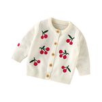 NORTH EDGE Baby Cardigan Hooded Sweater Newborn Infant Girl Boy Warm Coat Knit Outwear Light Weight Jacket White