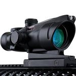 KinZon 4x32 Sight Red Real Fiber Optic Scope Etched Optical Scope Black Tactical Rifle Hunting Scope