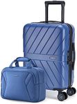 BAGSMART 2 Piece Luggage, 20 Inch Carry On Suitcase with Spinner Wheels, Polycarbonate Material, Blue