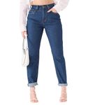 Mom Jeans - Relax Fit Ladies Stretch Jeans with Internal Waist Adjuster - High Waisted Womens Jeans - Perfect for Casual Outings Evening Parties Travelling - Jeans for Women UK - Ladies Jeans