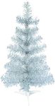 2 Foot High Silver Tinsel Christmas Tree, Tabletop Tree