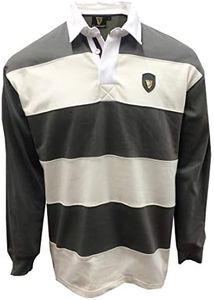 Guinness Pewter/Cream Metal Badge L/S Rugby Shirt (Large)