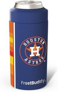 Frost Buddy MLB Universal Buddy - Fits All - Stainless Steel Can Cooler for 12 oz & 16 oz Regular or Slim Cans & Bottles - Stainless Steel (Houston Astros)