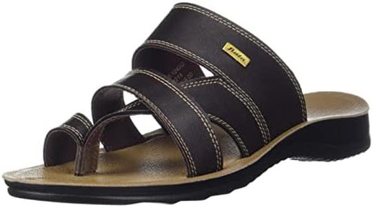 Bata mens Toe King Brown Slipper - 8 UK (8714214)