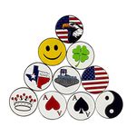 10pcs Different Pattern Soft Enamel Golf Ball Marker for Magnetic Golf Divot Tool & Golf Hat Clip