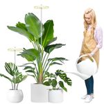 YUYMIKA Grow Lights for Indoor Plants, 72 LEDs Full Spectrum Led Plant Grow Light, 10 Dimmable Levels Grow Lamp with Auto Timer, 30-162CM Adjustable Plant Light for Small Tall Plants (2 PCS)