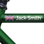 Kit 9 Stickers with Flag and Customisable Text, Transparent Background, for Bikes, Motorcycles, Cars and Other Items