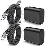 Super Fast Charger Type C, JUNVANG 2Pack 25W USB C Wall Charger Fast Charging Block + 2 X 6FT Braided Long USB C to C Cable for Samsung Galaxy S24/S24+/S24 Ultra/S23/23 Ultra/S22/ S21 FE/S20/Note 20