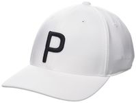 pumagolf Men's P Cap, White Glow-Puma Black, One Size