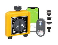 RainPoint Smart WiFi Hose 2-Zone Drip Irrigation Garden Water Timer with WiFi Hub Socket | Mobile APP and Voice Controlled- Google Home and Amazon Alexa