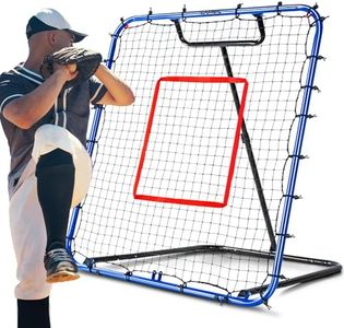 SPOYNAL Baseball Rebounder Net 4 x 4.5 FT Baseball Training Equipment Baseball Bounce Back Net with 5 Ball Return Angles Softball Pitching Net Fly Ball Line Drive Ground Ball Training Net for Fielding