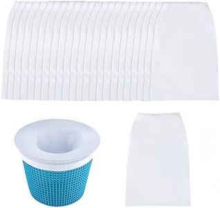Accfore 30 calcetines de filtro de skimmer de piscina, calcetines de skimmer de piscina para cesta de skimmer de piscina sobre el suelo y enterrada, calcetines de malla ultrafina para cesta de skimmer