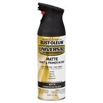 Rust-Oleum 330505 Universal Enamel Spray Paint, 12 oz, Matte Farmhouse Black