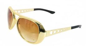 LeMarnia Gold Sunglasses for Cosplay 50's RockStars Halloween Costume Accessories