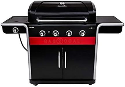Char-Broil Gas2Coal 440 Hybrid Grill - 4 - Brenner Gas & Kohlegrill mit Seitenbrenner, Schwarz