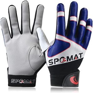 SPOMAT Youth Baseball Batting Gloves for Kids Boys Girls Ages 5-12, Vibrant Blue M/L