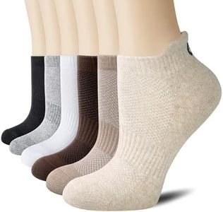 CS CELERSPORT Ankle Athletic Running Socks Low Cut Sport Tab Sock for Men and Women (6 Pairs), Small, Khaki+Light Brown+Dark Brown+Black+White+Light Grey