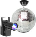 Hanging Glitter Mirror Ball MB-30cm with Motor and PS10W LED Spot Light for Wedding Disco Prom Dance Hall